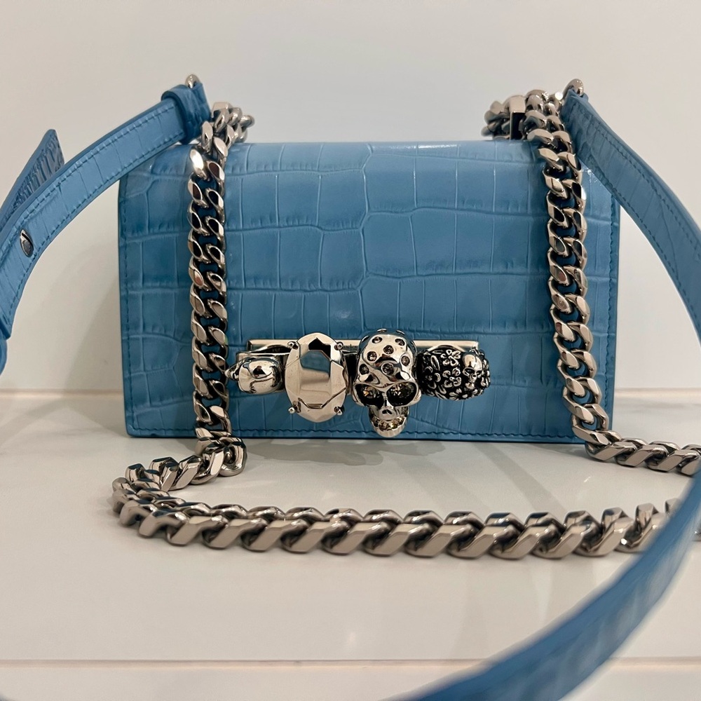 Alexander McQueen Ciel Leather Jewelled Satchel Mini Bag